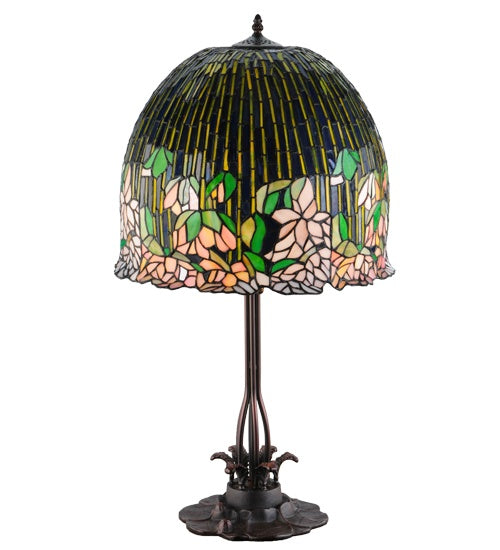 Meyda Tiffany 138581 Three Light Table Lamp, Mahogany Bronze
