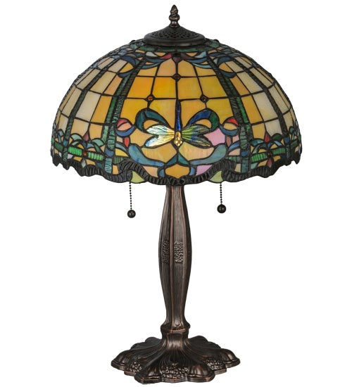 Meyda Tiffany 138585 Two Light Table Lamp, Mahogany Bronze