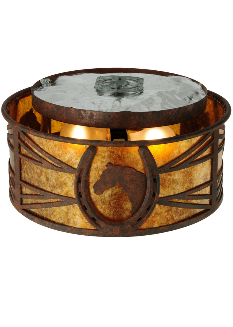 Meyda Tiffany 138623 Two Light Flushmount, Red Rust