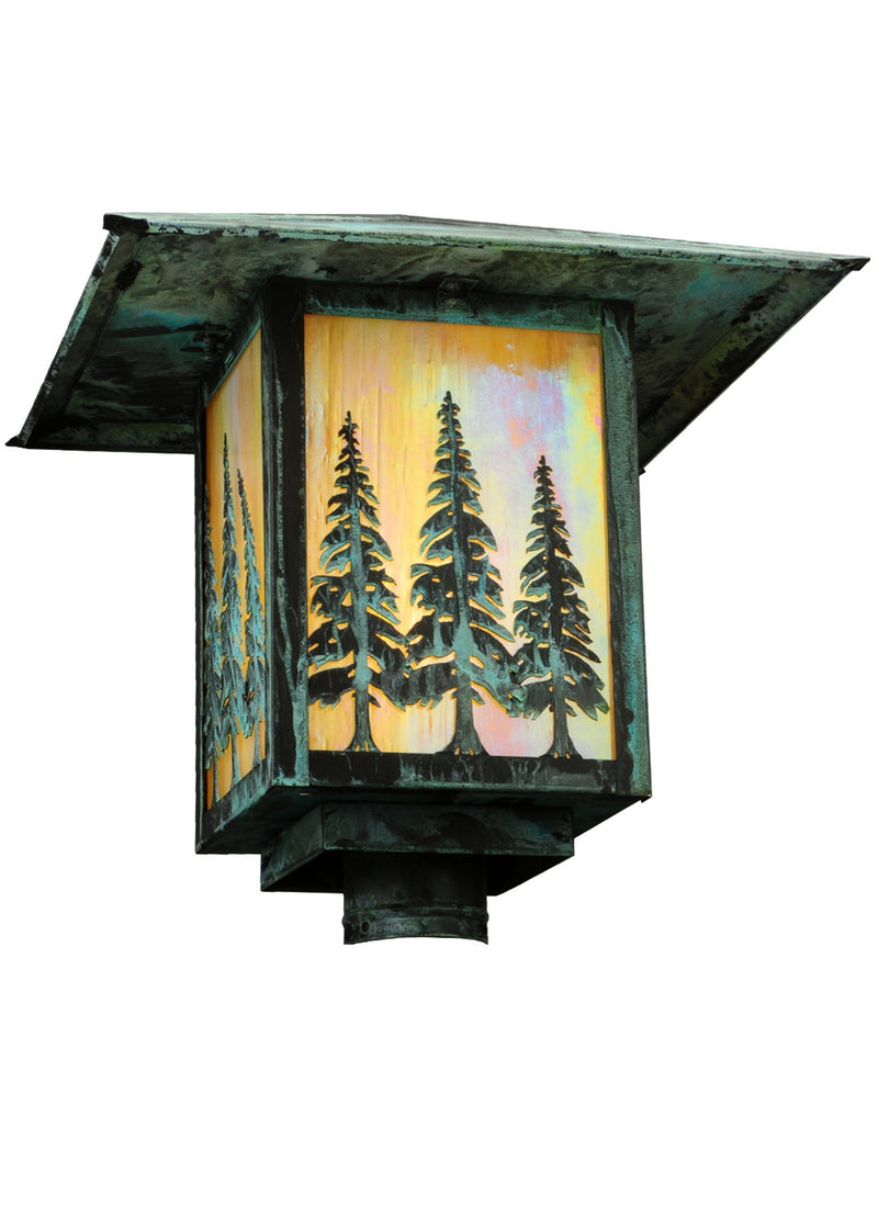 Meyda Tiffany 139260 One Light Post Mount, Verdigris
