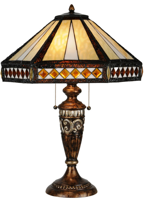Meyda Tiffany 139416 Two Light Table Lamp, Aged Bronze