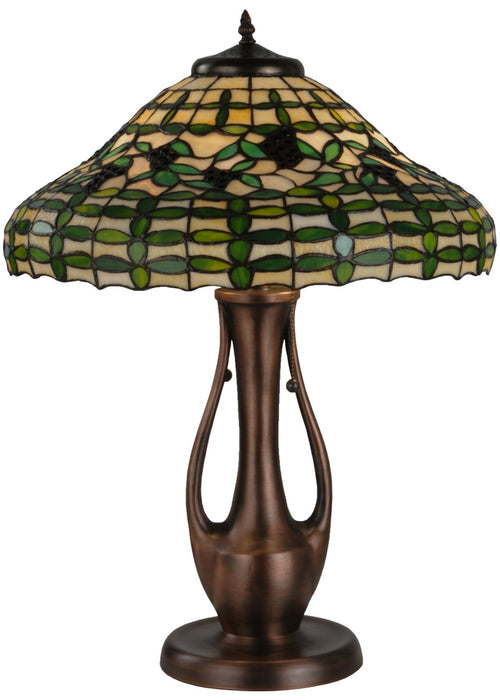 Meyda Tiffany 139418 Two Light Table Lamp, Mahogany Bronze