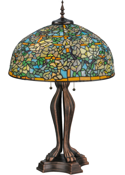 Meyda Tiffany 139419 Two Light Table Lamp, Mahogany Bronze