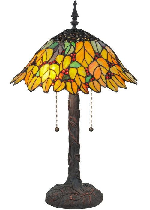 Meyda Tiffany 139603 Two Light Table Lamp, Verdigris,Mahogany Bronze