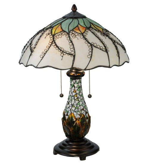 Meyda Tiffany 139604 Two Light Table Lamp, Mahogany Bronze