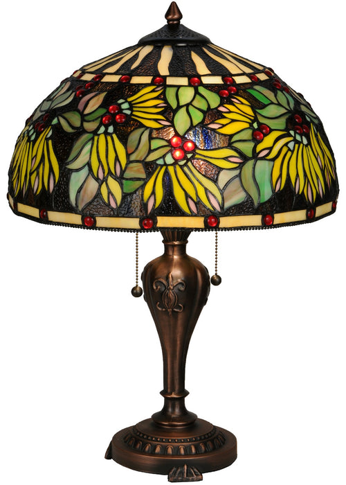 Meyda Tiffany 139605 Two Light Table Lamp, Mahogany Bronze