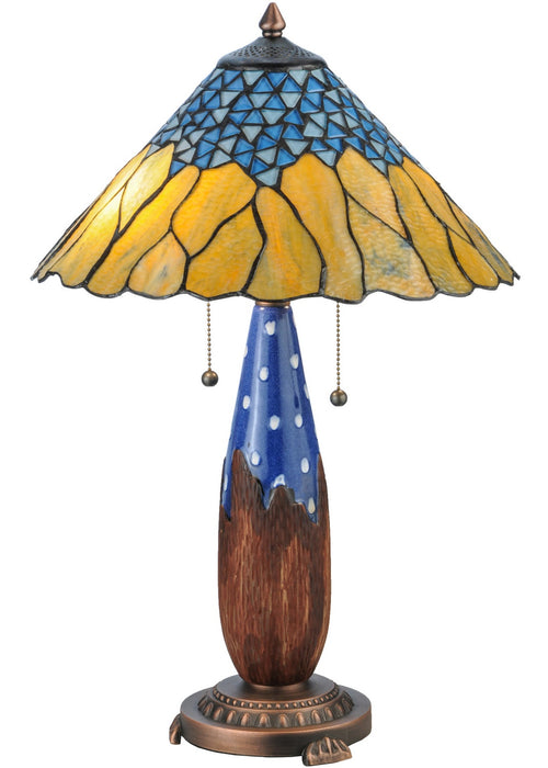 Meyda Tiffany 139610 Two Light Table Lamp, Mahogany Bronze