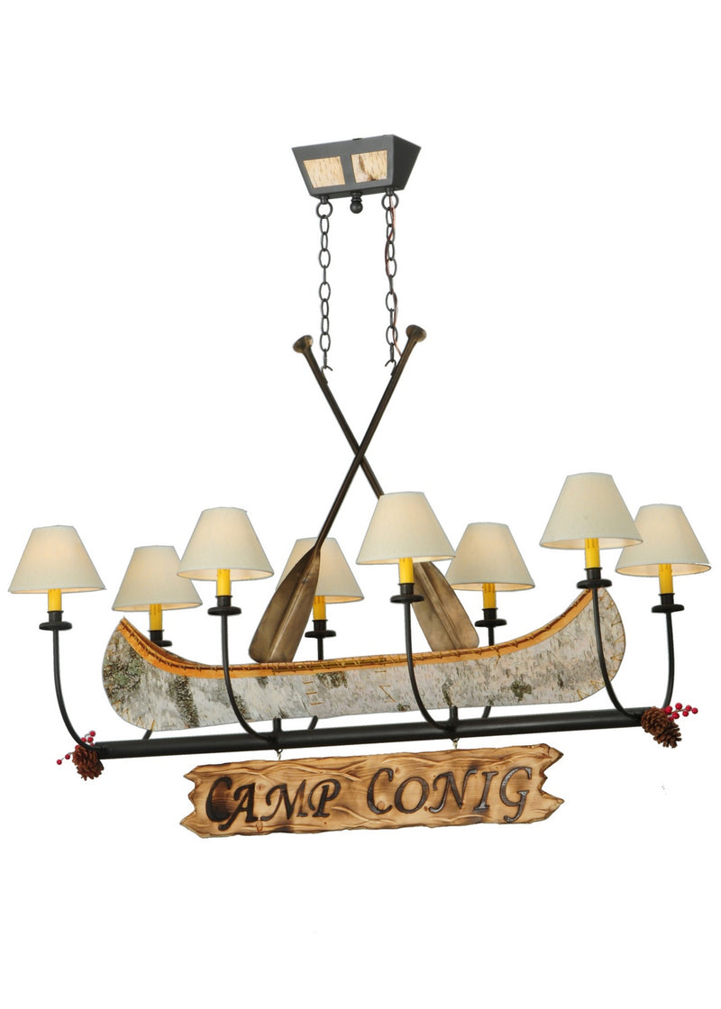 Meyda Tiffany 139745 Eight Light Chandelier, Natural Wood,Wrought Iron