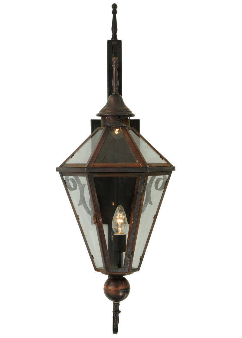 Meyda Tiffany 139836 One Light Wall Sconce, Craftsman Brown And Vintage Copper
