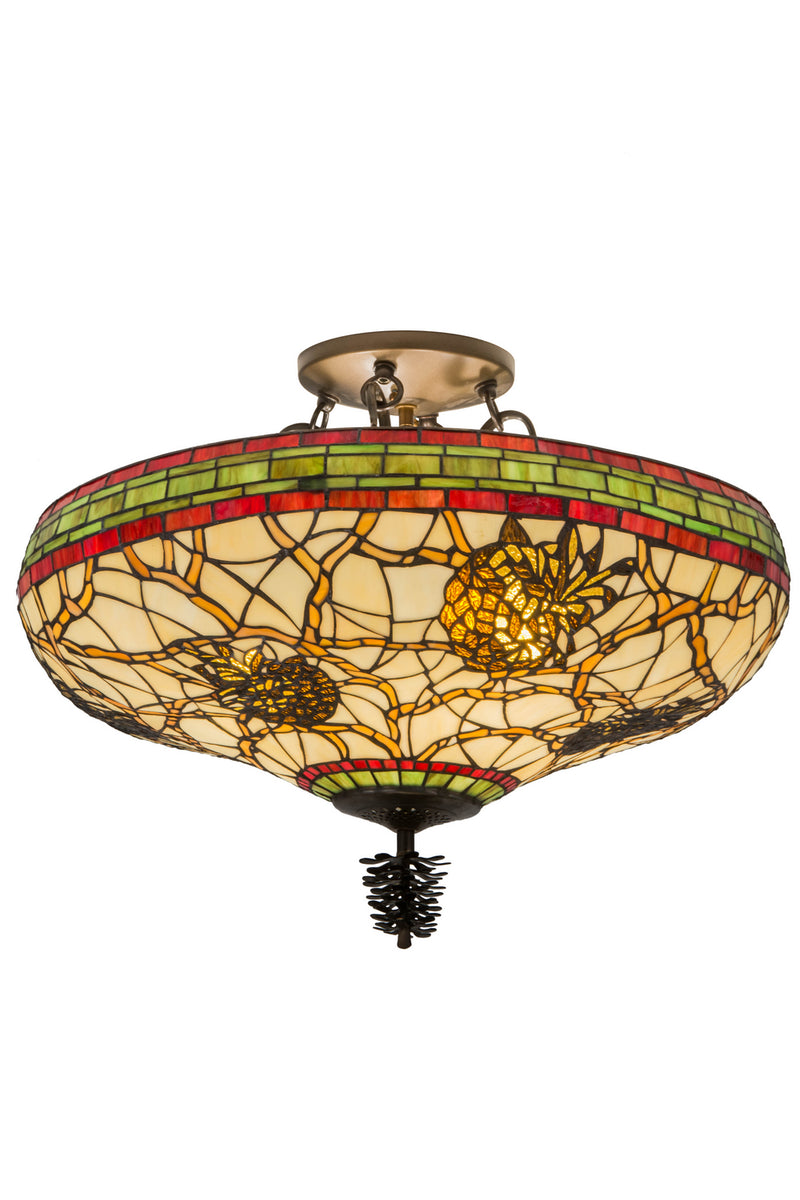 Meyda Tiffany 139874 Four Light Semi-Flushmount, Antique Copper
