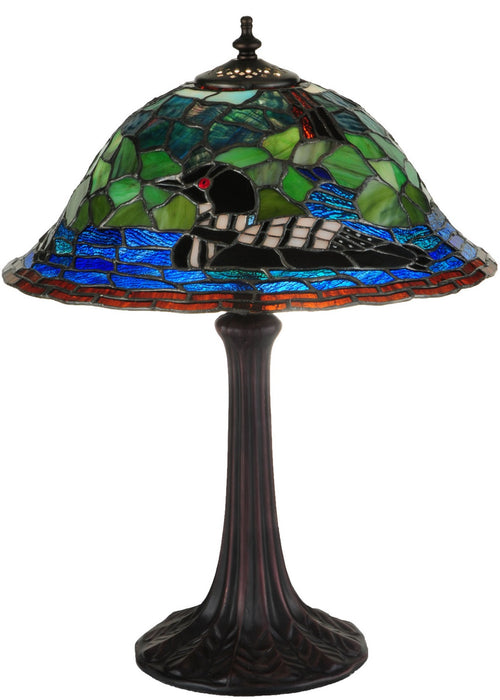 Meyda Tiffany 139968 One Light Table Lamp, Black Metal