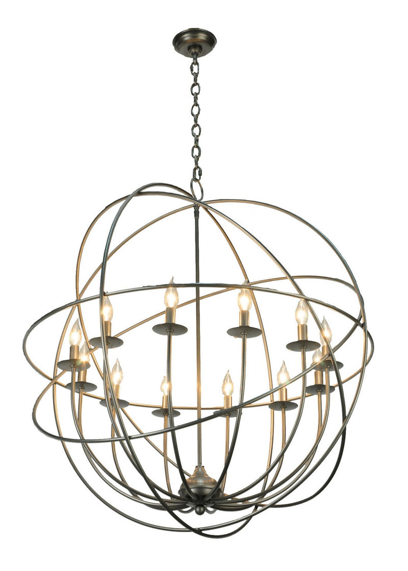 Meyda Tiffany 139969 12 Light Chandelier, Pewter