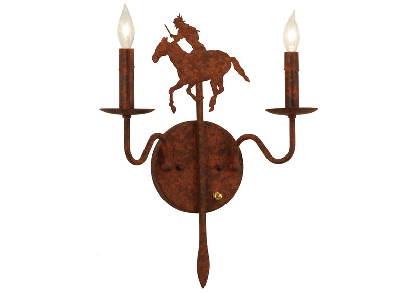 Meyda Tiffany 140038 Two Light Wall Sconce, Rusty Nail