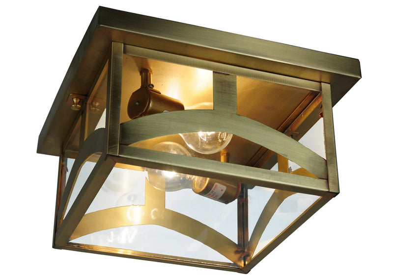 Meyda Tiffany 140041 Two Light Flushmount, Natural Brass