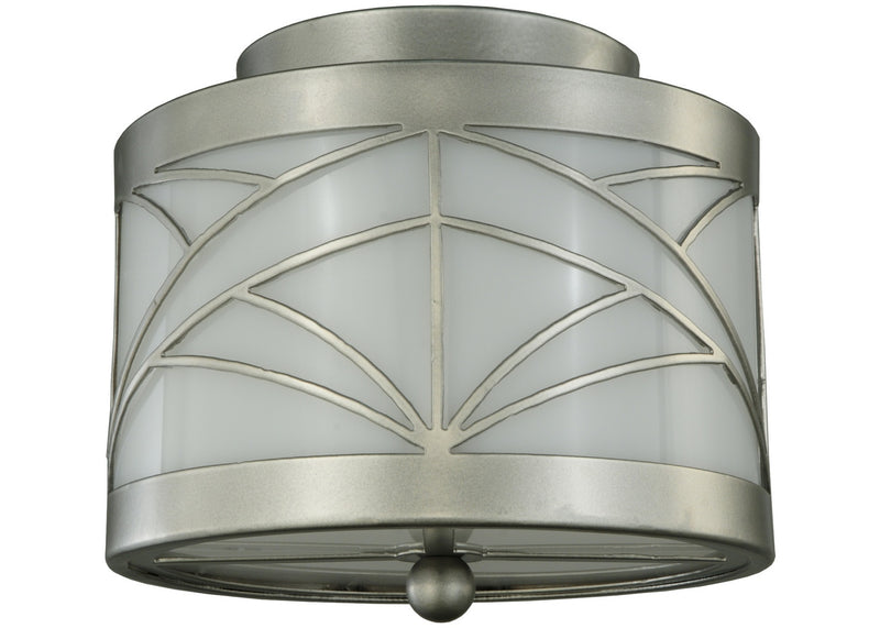 Meyda Tiffany 140084 Two Light Flushmount, Nickel Powder Coat