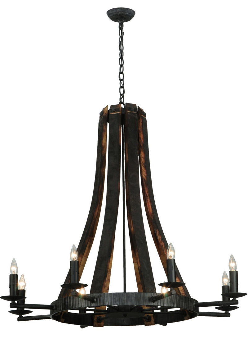Meyda Tiffany 140164 Eight Light Chandelier, Antique Iron Gate