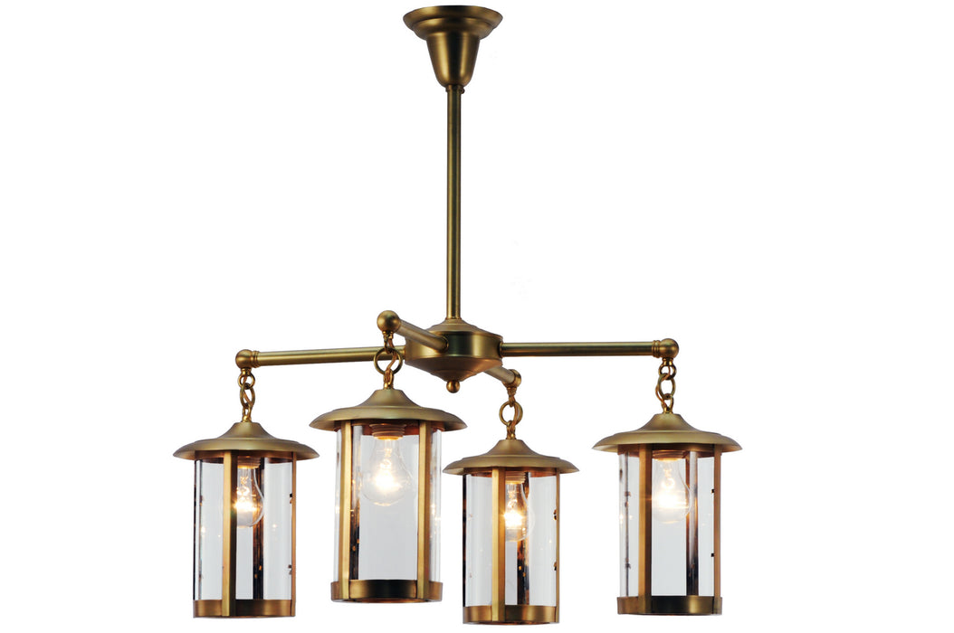 Meyda Tiffany 140492 Four Light Chandelier, Satin Brass