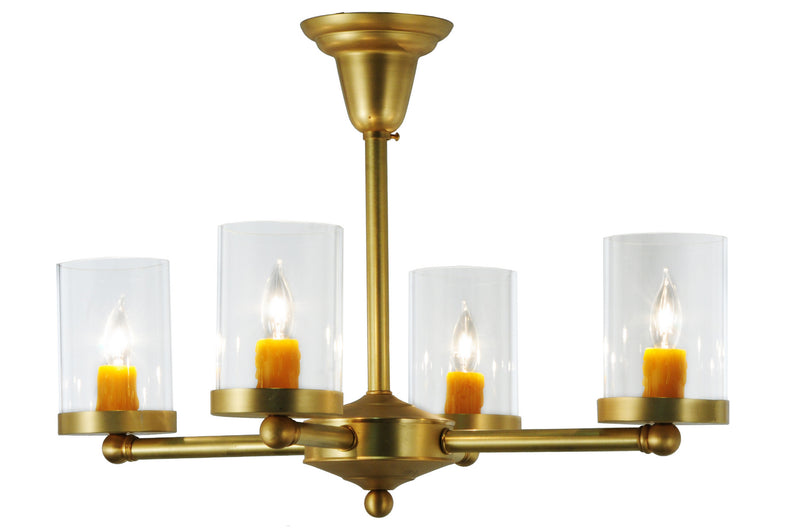 Meyda Tiffany 140502 Four Light Semi-Flushmount, Natural Brass