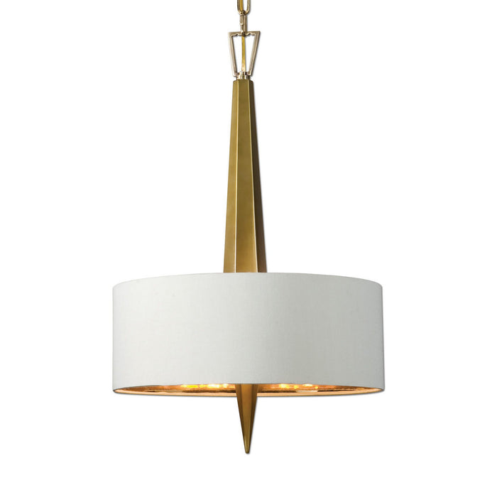 Uttermost 21264 Three Light Chandelier, Warm Gold