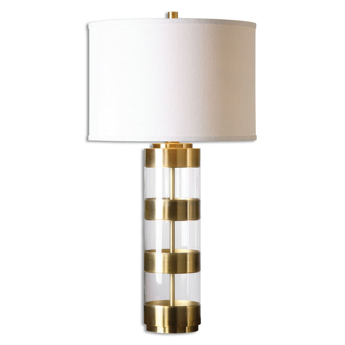 Uttermost 26669-1 One Light Table Lamp, Brushed Brass