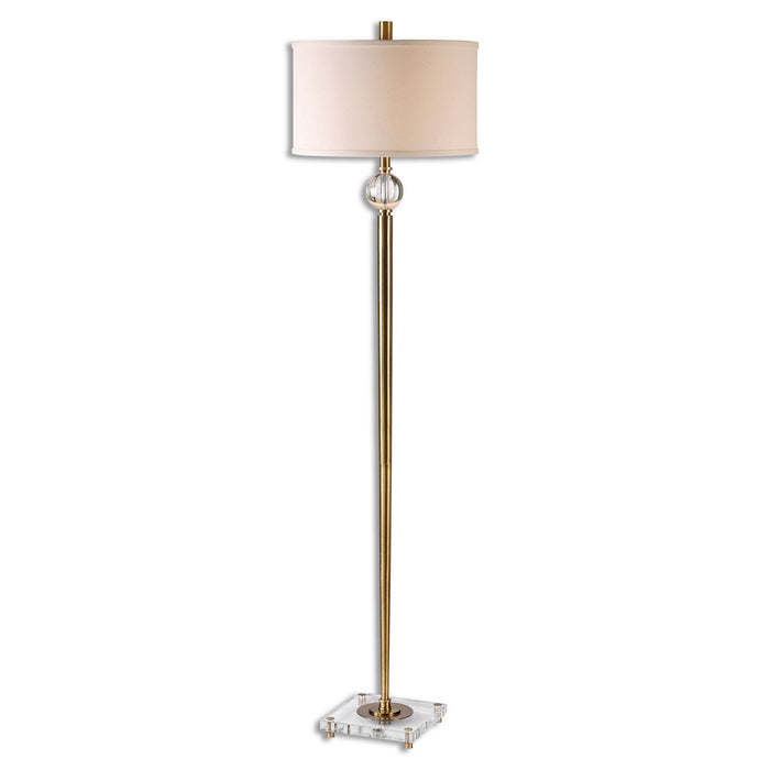 Uttermost 28635-1 One Light Floor Lamp, Brush Brass