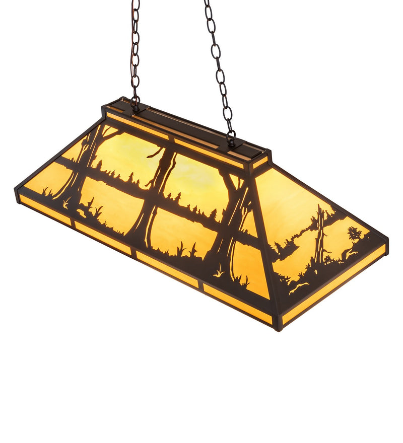 Meyda Tiffany 140599 Six Light Oblong Pendant, Oil Rubbed Bronze