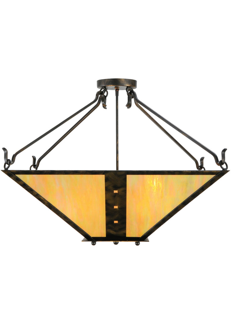 Meyda Tiffany 140660 Four Light Semi-Flushmount, Antique Black