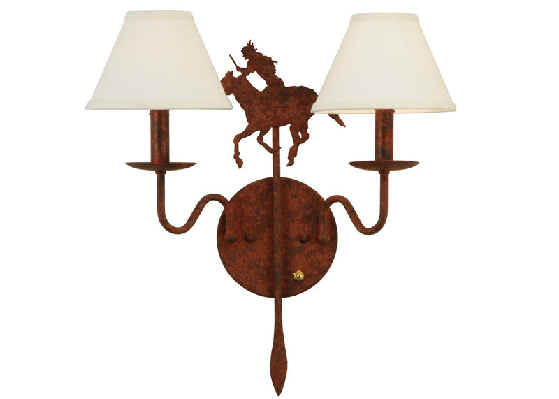 Meyda Tiffany 140707 Two Light Wall Sconce, Red Rust