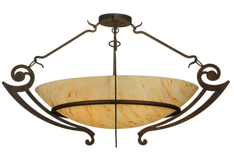 Meyda Tiffany 140730 Six Light Inverted Pendant, Gilded Tobacco