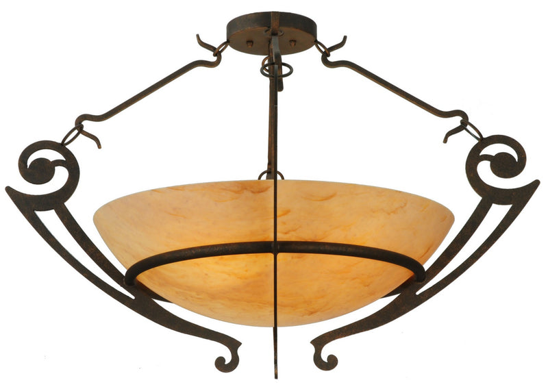 Meyda Tiffany 140733 Six Light Inverted Pendant, Gilded Tobacco