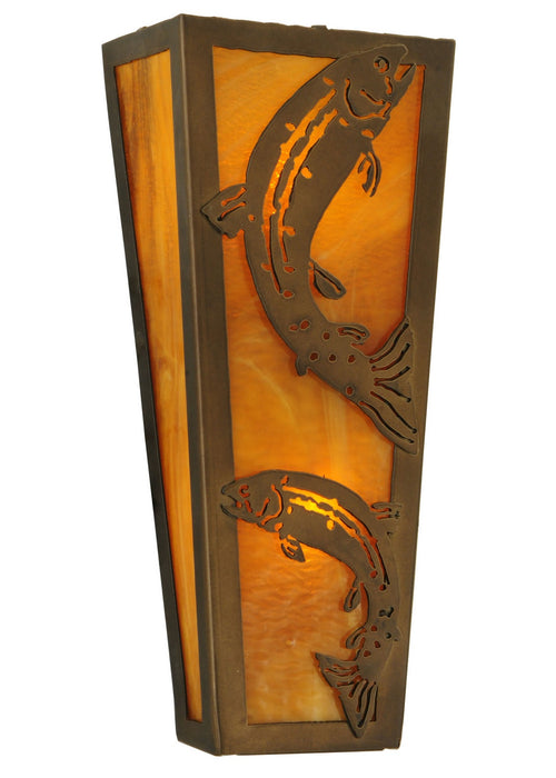 Meyda Tiffany 140840 Two Light Wall Sconce, Antique Copper