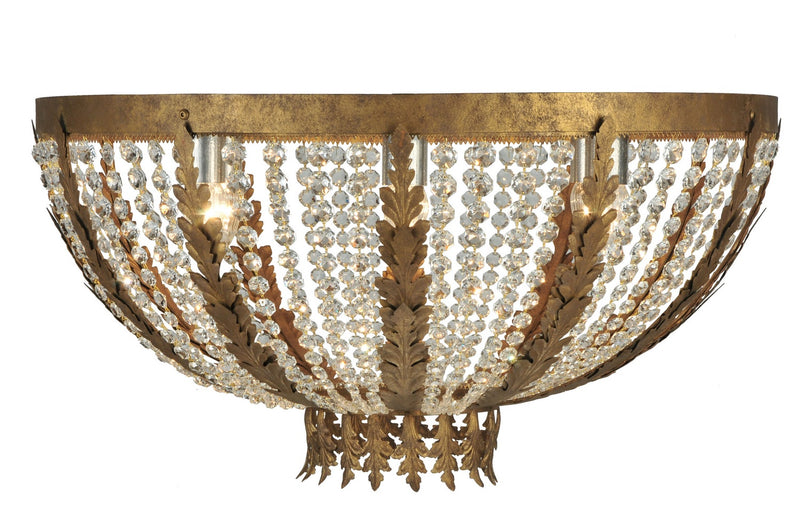 Meyda Tiffany 140850 Five Light Flushmount, Old Gold-A