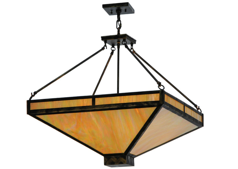 Meyda Tiffany 140866 Four Light Inverted Pendant, Antique Black