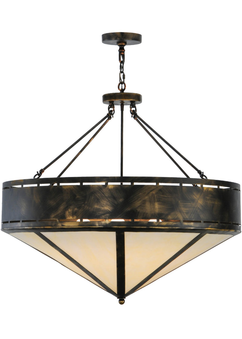 Meyda Tiffany 140868 Six Light Inverted Pendant, Antique Black