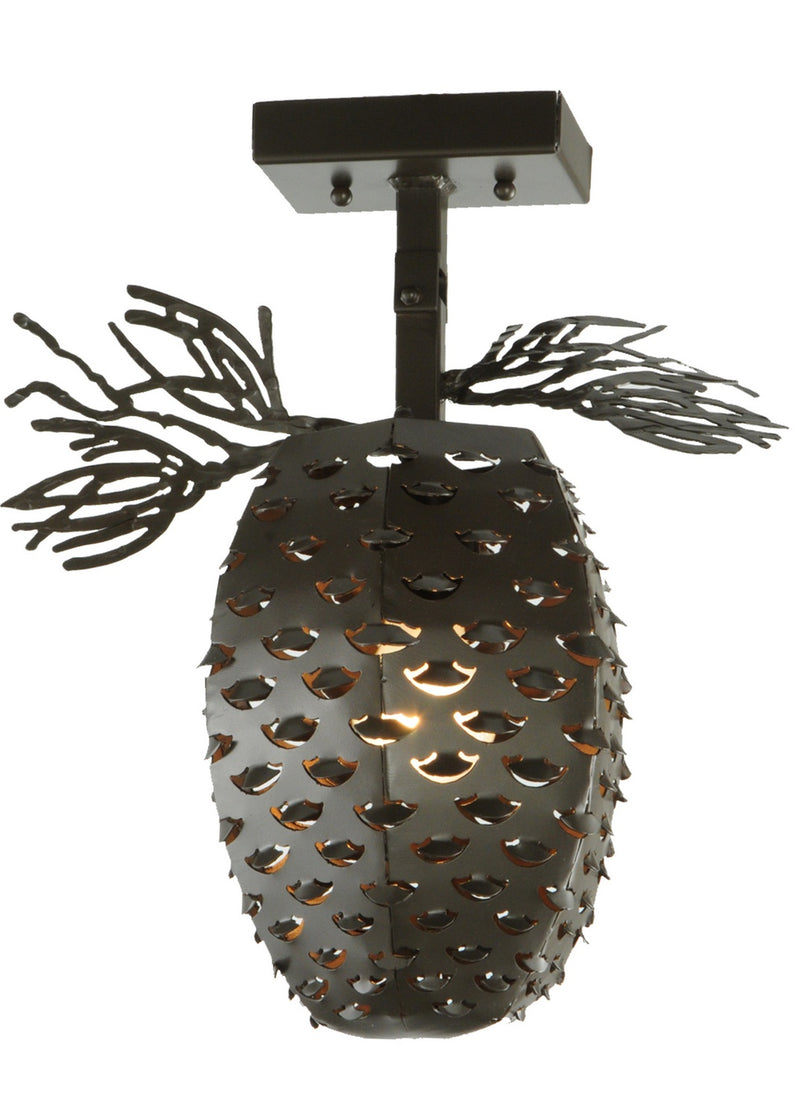 Meyda Tiffany 141027 One Light Semi-Flushmount, Timeless Bronze