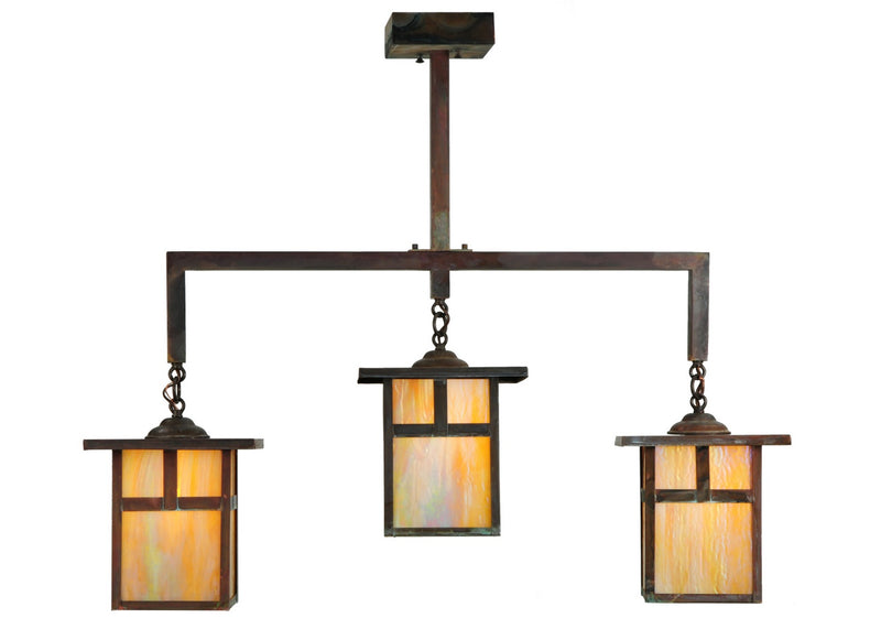 Meyda Tiffany 141037 Three Light Island Pendant, Vintage Copper