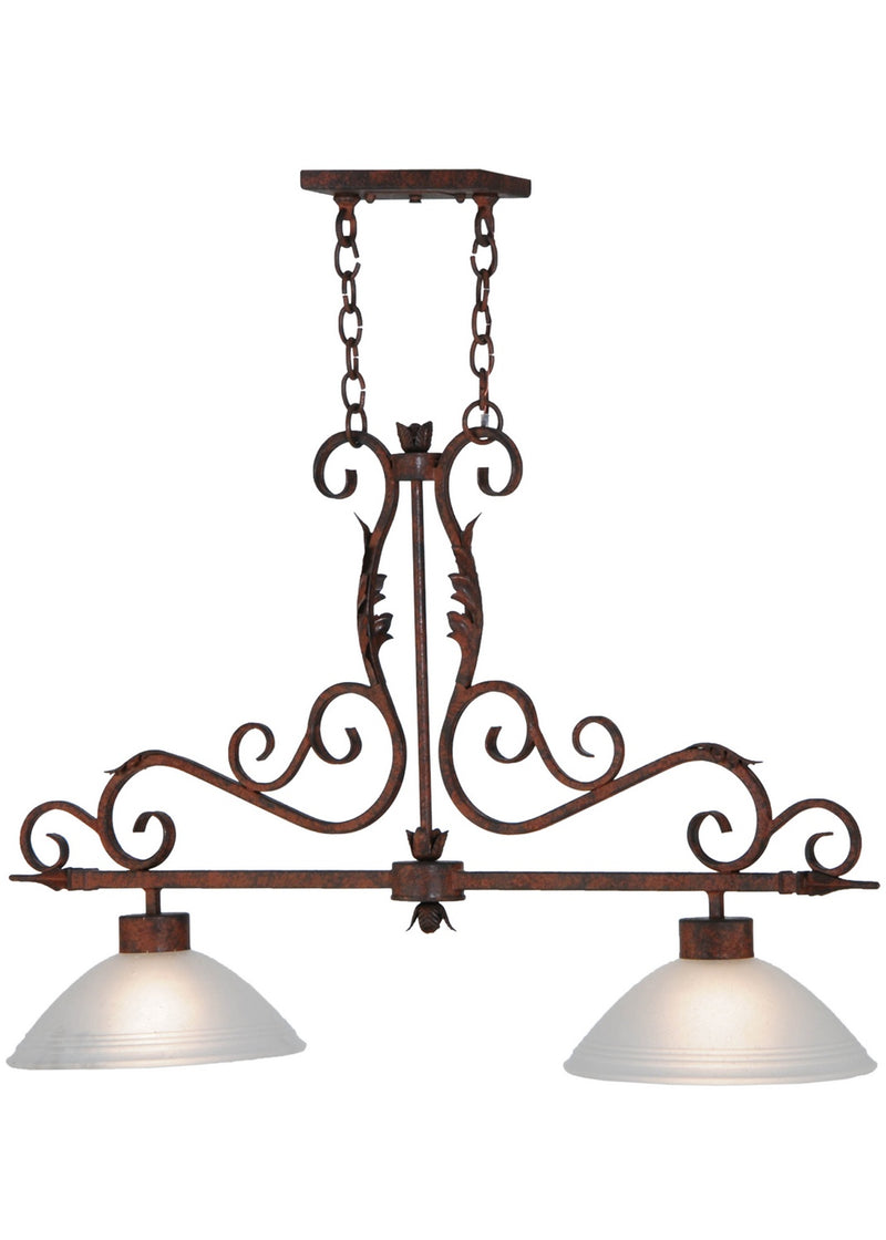 Meyda Tiffany 141154 Two Light Island Pendant, Rusty Nail