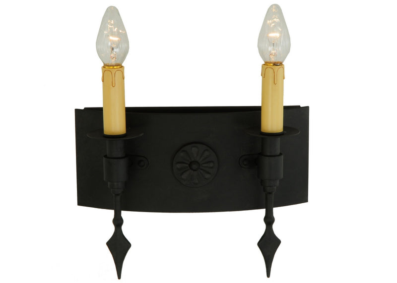 Meyda Tiffany 141181 Two Light Wall Sconce, Costello Black