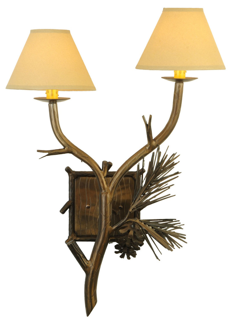 Meyda Tiffany 141316 Two Light Wall Sconce, Antique Copper