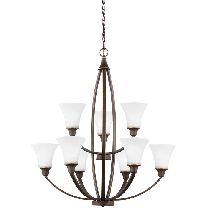 Generation Lighting 3113209-715 Nine Light Chandelier, Autumn Bronze