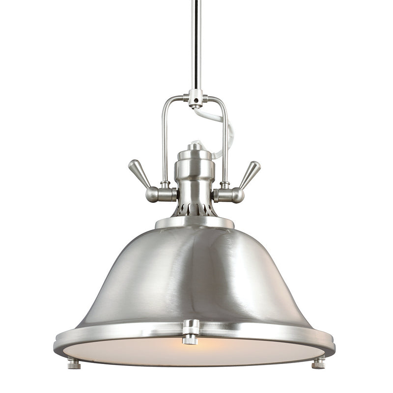 Generation Lighting 6514401-962 One Light Pendant, Brushed Nickel