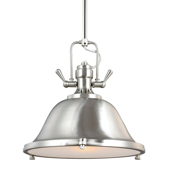 Generation Lighting 6514401-962 One Light Pendant, Brushed Nickel