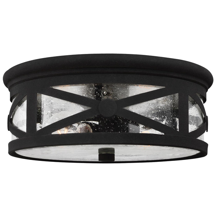 Generation Lighting 7821402-12 Two Light Outdoor Flush Mount, Black