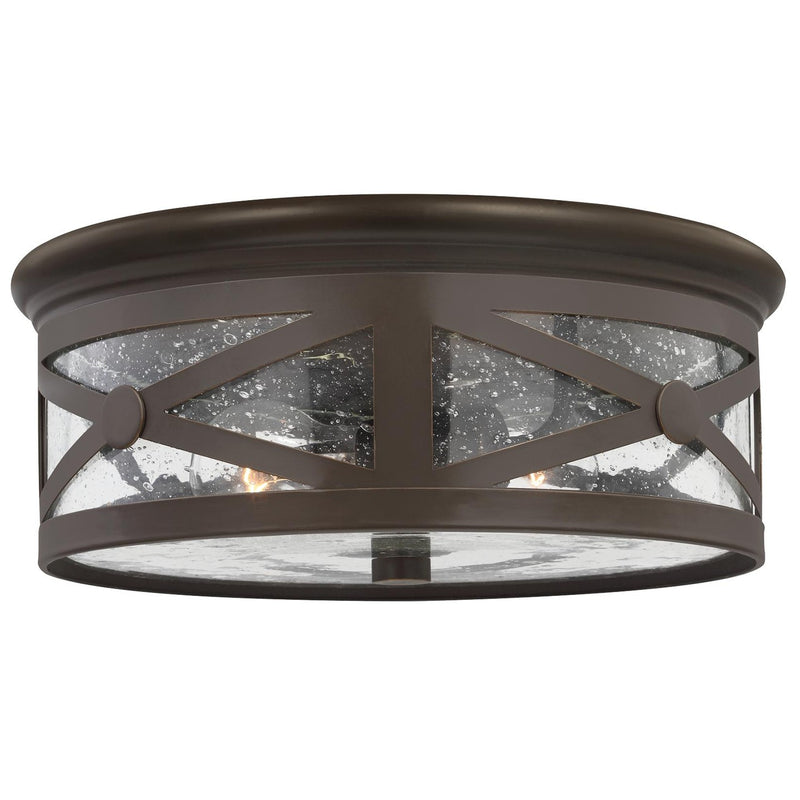 Generation Lighting 7821402-71 Two Light Outdoor Flush Mount, Antique Bronze