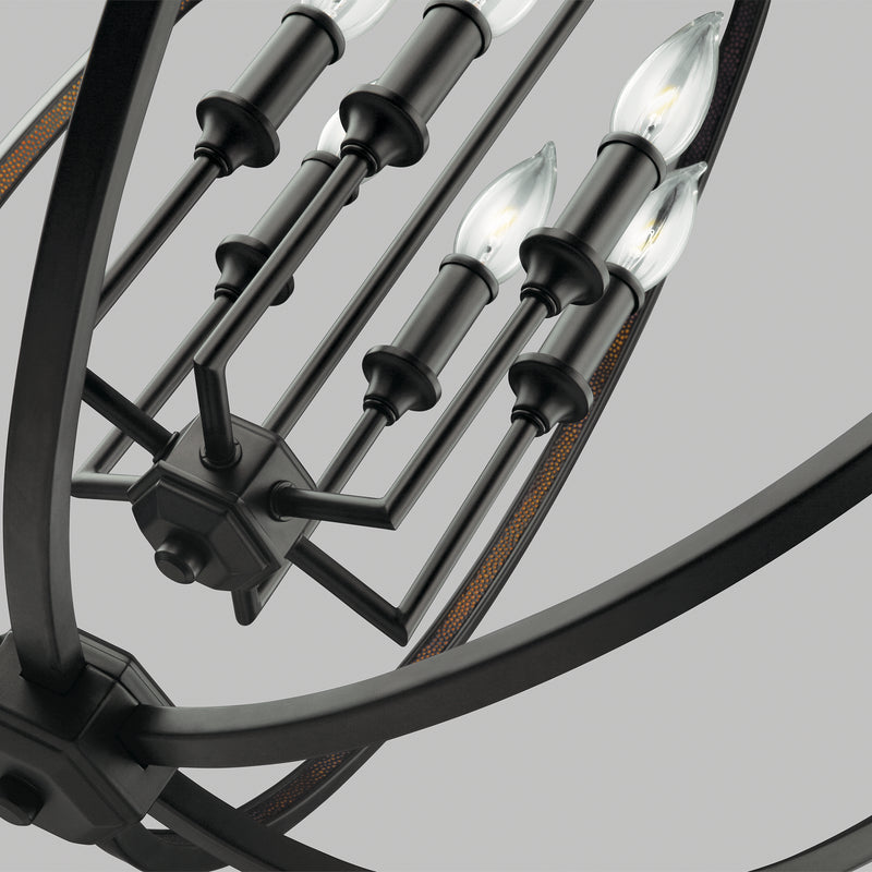 Visual Comfort Studio F3061/6ORB Six Light Pendant, Oil Rubbed Bronze