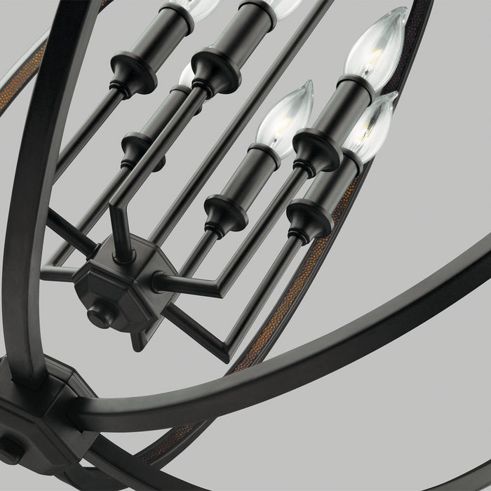 Visual Comfort Studio F3061/6ORB Six Light Pendant, Oil Rubbed Bronze