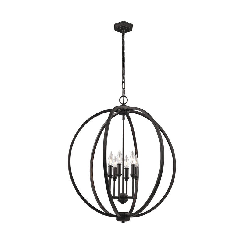 Visual Comfort Studio F3061/6ORB Six Light Pendant, Oil Rubbed Bronze