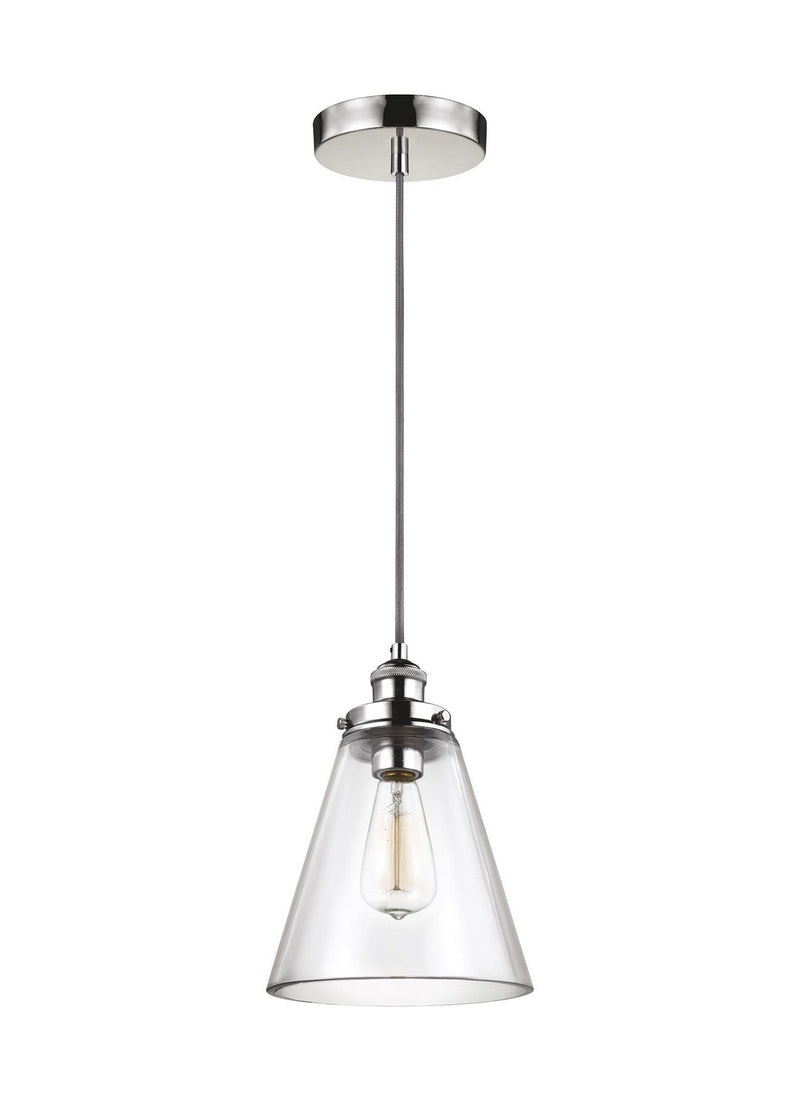 Visual Comfort Studio P1347PN One Light Pendant, Polished Nickel