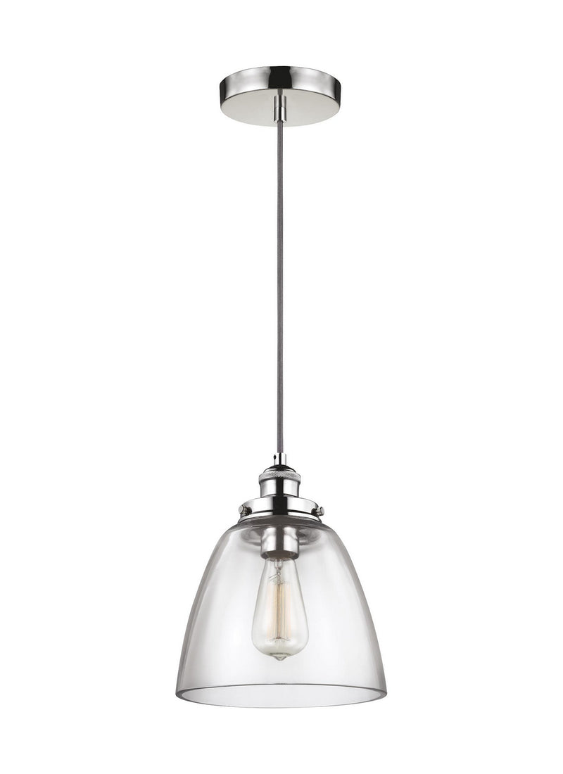 Visual Comfort Studio P1349PN One Light Pendant, Polished Nickel