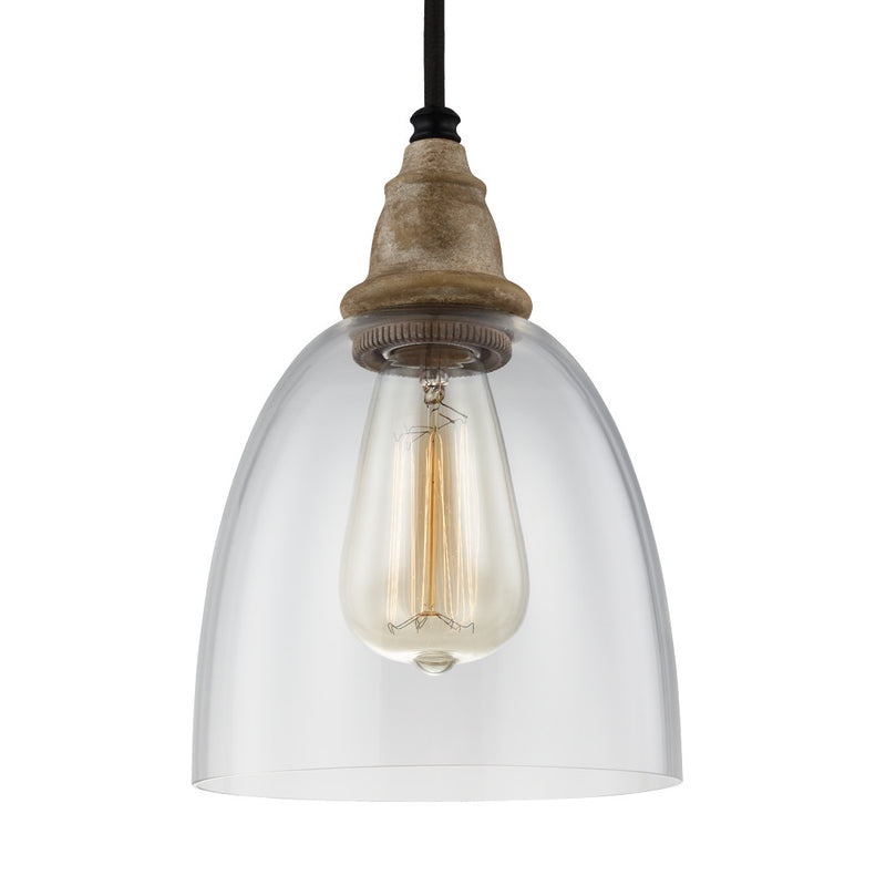 Generation Lighting P1394DFW/DWZ One Light Pendant, Driftwood / Dark Weathered Zinc